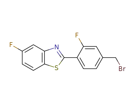 Molecular Structure of 126029-80-9 (2-(4-Bromomethyl-2-fluoro-phenyl)-5-fluoro-benzothiazole)