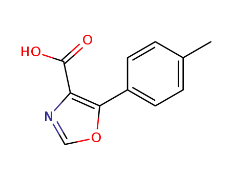 Molecular Structure of 89205-04-9 (4-Oxazolecarboxylic acid, 5-(4-methylphenyl)-)