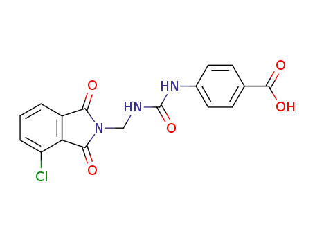 Molecular Structure of 91626-77-6 (Benzoic acid,
4-[[[[(4-chloro-1,3-dihydro-1,3-dioxo-2H-isoindol-2-yl)methyl]amino]carb
onyl]amino]-)