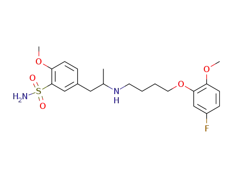 Molecular Structure of 144818-57-5 (5-{2-[4-(5-Fluoro-2-methoxy-phenoxy)-butylamino]-propyl}-2-methoxy-benzenesulfonamide)