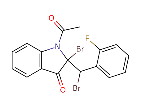 3H-Indol-3-one,
1-acetyl-2-bromo-2-[bromo(2-fluorophenyl)methyl]-1,2-dihydro-