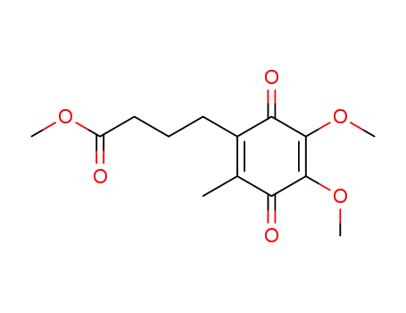 Molecular Structure of 88191-47-3 (1,4-Cyclohexadiene-1-butanoic acid,
4,5-dimethoxy-2-methyl-3,6-dioxo-, methyl ester)