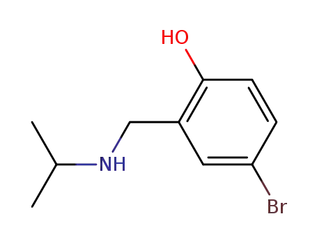 Molecular Structure of 144435-35-8 (Phenol, 4-bromo-2-[[(1-methylethyl)amino]methyl]-)