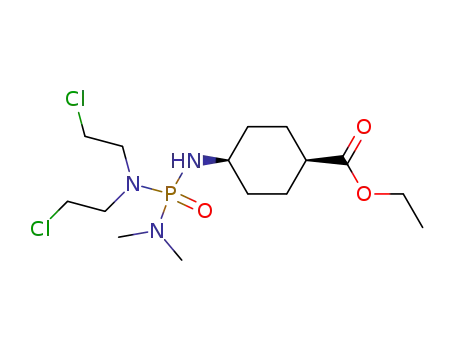 Cyclohexanecarboxylic acid, 4-(((bis(2-chloroethyl)amino)(dimethylamino)phosphinyl)amino)-, ethyl ester, cis-