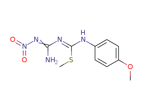 Molecular Structure of 79140-47-9 (Carbamimidothioic acid,N-[imino(nitroamino)methyl]-N'-(4-methoxyphenyl)-, methyl ester)