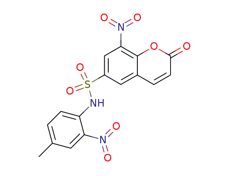 Molecular Structure of 84042-14-8 (8-Nitro-2-oxo-2H-chromene-6-sulfonic acid (4-methyl-2-nitro-phenyl)-amide)