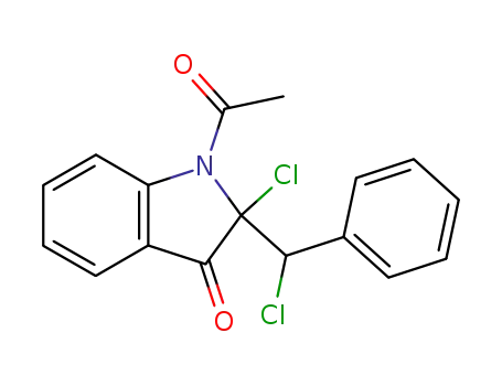 Molecular Structure of 144294-77-9 (3H-Indol-3-one,  1-acetyl-2-chloro-2-(chlorophenylmethyl)-1,2-dihydro-)