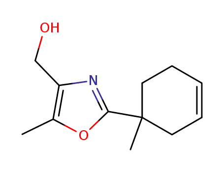 Molecular Structure of 89724-37-8 (4-Oxazolemethanol, 5-methyl-2-(1-methyl-3-cyclohexen-1-yl)-)