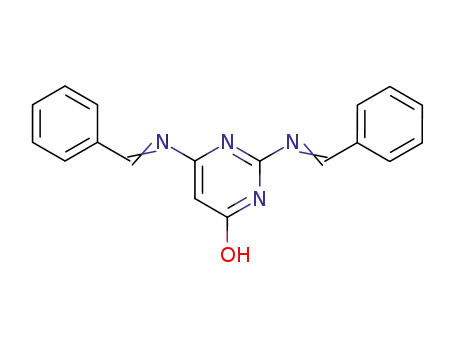 Molecular Structure of 137205-94-8 (4(1H)-Pyrimidinone, 2,6-bis[(phenylmethylene)amino]-)