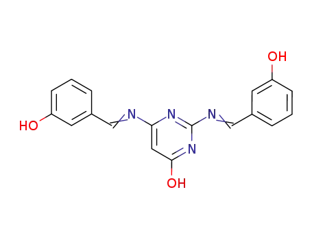 Molecular Structure of 137206-00-9 (4(1H)-Pyrimidinone, 2,6-bis[[(3-hydroxyphenyl)methylene]amino]-)
