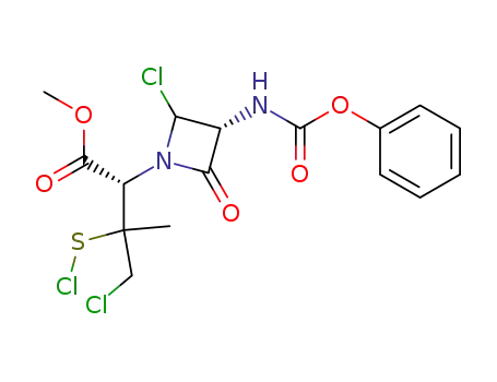 methyl-2-<2'(R and S)-chloro-4'-oxo-3'S-phenoxycarbonylaminoazetidin-1'-yl>-3-chloromethyl-3-chlorosulfenylbutanoate