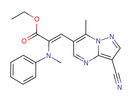 ethyl Z-β-N-methylanilino-3-cyano-7-methyl-6-pyrazolo<1,5-a>pyrimidineacrylate