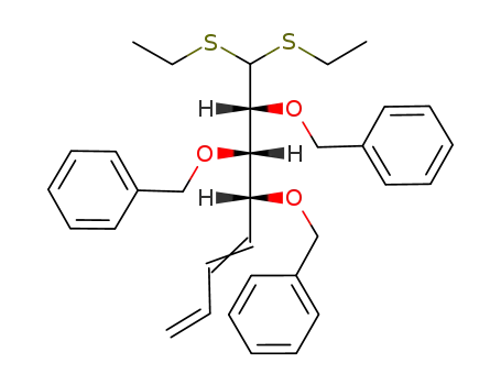 Molecular Structure of 116384-33-9 ((2R,3S,4R)-tribenzyloxy-octa-5(E,Z),7-diene-1-al diethyl dithioacetal)
