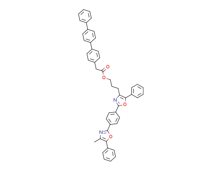 Molecular Structure of 78540-66-6 (3-<2-<4-(4-Methyl-5-phenyloxazol-2-yl)phenyl>-5-phenyloxazol-4-yl>propyl-(p-terphenyl-4-yl-acetat))