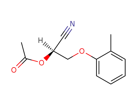 Molecular Structure of 104730-53-2 (Propanenitrile, 2-(acetyloxy)-3-(2-methylphenoxy)-, (S)-)