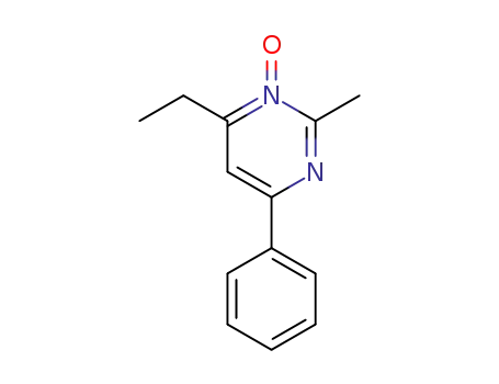 Molecular Structure of 89966-77-8 (Pyrimidine, 4-ethyl-2-methyl-6-phenyl-, 3-oxide)