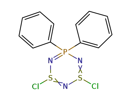 Molecular Structure of 90498-59-2 (1l4,3l4-1,3,2,4,6,5-Dithiatriazaphosphorine,
1,3-dichloro-5,5-dihydro-5,5-diphenyl-)