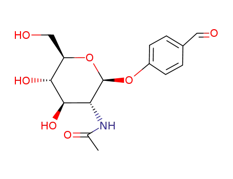 Molecular Structure of 135608-48-9 (4'-FORMYLPHENYL 2-ACETAMIDO-2-DEOXY-BETA-D-GLUCOPYRANOSIDE)