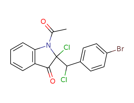 3H-INDOL-3-ONE,1-ACETYL-2-[(4-BROMOPHENYL)CHLOROMETHYL]-2-CHLORO-1,2-DIHYDRO-