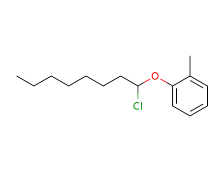 Molecular Structure of 144265-63-4 (Benzene, 1-[(1-chlorooctyl)oxy]-2-methyl-)