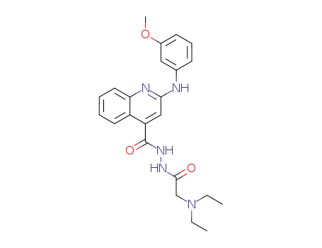 Molecular Structure of 134721-83-8 (4-Quinolinecarboxylic acid, 2-((3-methoxyphenyl)amino)-, 2-((diethylamino)acetyl)hydrazide)
