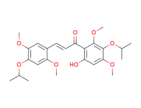 Molecular Structure of 96423-68-6 (2-Propen-1-one,
3-[2,5-dimethoxy-4-(1-methylethoxy)phenyl]-1-[6-hydroxy-2,4-dimethoxy-
3-(1-methylethoxy)phenyl]-)