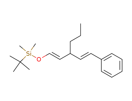 Molecular Structure of 141170-85-6 (tert-butyldimethyl<(1E)-3-<(E)-2-phenylethenyl>-1-hexenyl)oxy>silane)