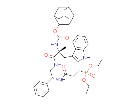 <R-(R*,R*)>-<2-<<2-<<3-(diethylphosphono)-1-oxopropyl>amino>-2-phenylethyl>amino>-1-(1H-indol-3-ylmethyl)-1-methyl-2-oxoethyl>carbamic acid tricyclo<3.3.1.1<sup>3,7</sup>>dec-2-yl ester