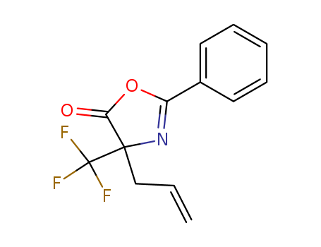 Molecular Structure of 114490-65-2 (5(4H)-Oxazolone, 2-phenyl-4-(2-propenyl)-4-(trifluoromethyl)-)