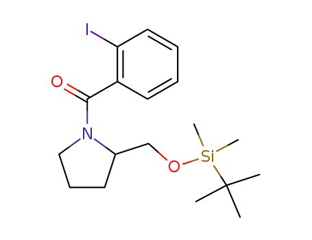 Molecular Structure of 159824-62-1 ([2-(tert-Butyl-dimethyl-silanyloxymethyl)-pyrrolidin-1-yl]-(2-iodo-phenyl)-methanone)