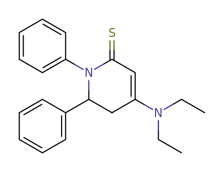 Molecular Structure of 87992-51-6 (2(1H)-Pyridinethione, 4-(diethylamino)-5,6-dihydro-1,6-diphenyl-)