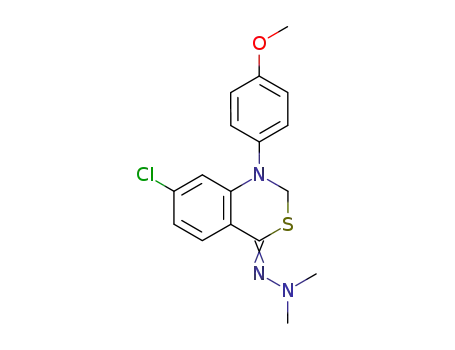 Molecular Structure of 90070-69-2 (4H-3,1-Benzothiazin-4-one, 7-chloro-1,2-dihydro-1-(4-methoxyphenyl)-,
dimethylhydrazone)