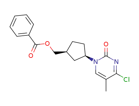 Benzoic acid (1S,3R)-3-(4-chloro-5-methyl-2-oxo-2H-pyrimidin-1-yl)-cyclopentylmethyl ester