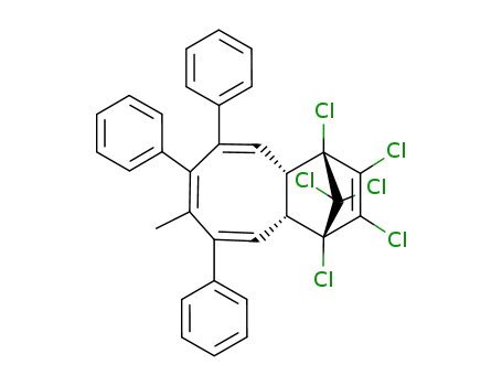 Molecular Structure of 91999-52-9 ((5Z,7Z,9Z)-(1S,4R,4aR,10aS)-1,2,3,4,11,11-Hexachloro-7-methyl-6,8,9-triphenyl-1,4,4a,10a-tetrahydro-1,4-methano-benzocyclooctene)