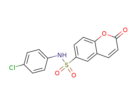 Molecular Structure of 84015-78-1 (2H-1-Benzopyran-6-sulfonamide, N-(4-chlorophenyl)-2-oxo-)