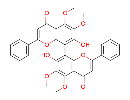 7,7'-Dihydroxy-5,6,5',6'-tetramethoxy-2,2'-diphenyl-[8,8']bichromenyl-4,4'-dione