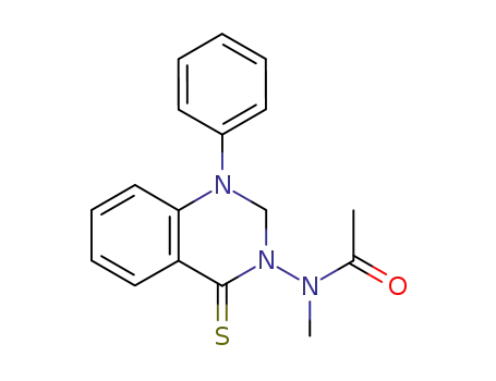 Molecular Structure of 90070-47-6 (Acetamide,
N-(1,4-dihydro-1-phenyl-4-thioxo-3(2H)-quinazolinyl)-N-methyl-)