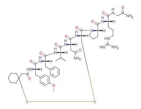 Molecular Structure of 77403-97-5 (argipressin, beta-mercapto beta,beta-cyclopentamethylenepropionic acid(1)-O-methyl-Tyr(2)-Val(4)-)
