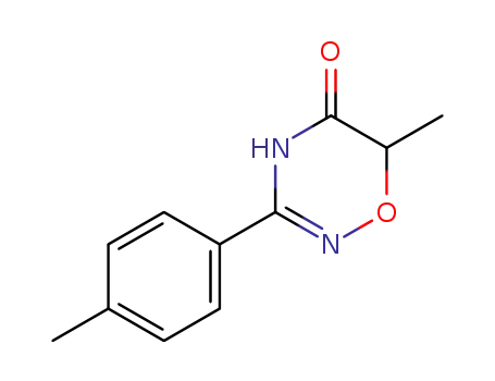 Molecular Structure of 111457-47-7 (2H-1,2,4-Oxadiazin-5(6H)-one, 6-methyl-3-(4-methylphenyl)-)