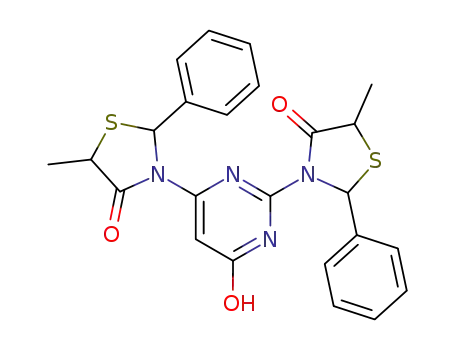 4(1H)-Pyrimidinone, 2,6-bis(5-methyl-4-oxo-2-phenyl-3-thiazolidinyl)-