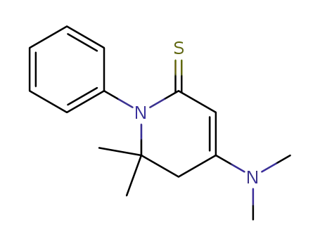Molecular Structure of 68320-10-5 (2(1H)-Pyridinethione,
4-(dimethylamino)-5,6-dihydro-6,6-dimethyl-1-phenyl-)