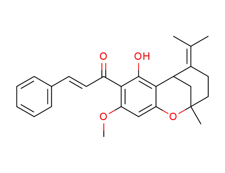 (+/-)-(E)-1-(7'-hydroxy-5'-isopropylidene-9'-methoxy-2'-methyl-3',4',5',6'-tetrahydro-2',6'-methano-2'H-1-benzoxocin-8'-yl)-3-phenylprop-2-en-1-one
