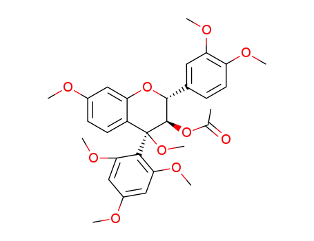 4β-methoxy-4α-(2,4,6-trimethoxyphenyl)-tri-O-methyl-3-O-acetyl-(-)-fisetinidol