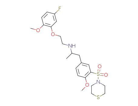 [2-(5-Fluoro-2-methoxy-phenoxy)-ethyl]-{2-[4-methoxy-3-(thiomorpholine-4-sulfonyl)-phenyl]-1-methyl-ethyl}-amine