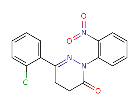 Molecular Structure of 106263-52-9 (3(2H)-Pyridazinone, 6-(2-chlorophenyl)-4,5-dihydro-2-(2-nitrophenyl)-)