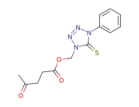 Molecular Structure of 96026-13-0 (Pentanoic acid, 4-oxo-,
(4,5-dihydro-4-phenyl-5-thioxo-1H-tetrazol-1-yl)methyl ester)