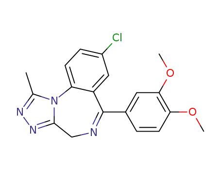 Molecular Structure of 115764-98-2 (8-chloro-6-(3,4-dimethoxyphenyl)-1-methyl-4H-[1,2,4]triazolo[4,3-a][1,4]benzodiazepine)