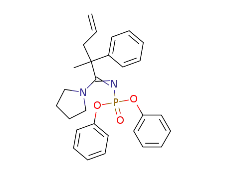 Molecular Structure of 88875-39-2 (Phosphoramidic acid,
[2-methyl-2-phenyl-1-(1-pyrrolidinyl)-4-pentenylidene]-, diphenyl ester)