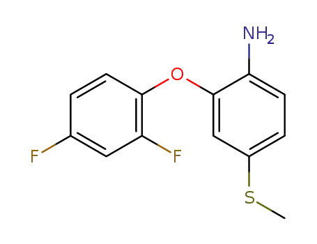 Molecular Structure of 116687-38-8 (2-(2,4-Difluoro-phenoxy)-4-methylsulfanyl-phenylamine)