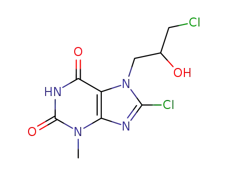8-chloro-7-(γ-chloro-β-hydroxypropyl)-3-methylxanthine